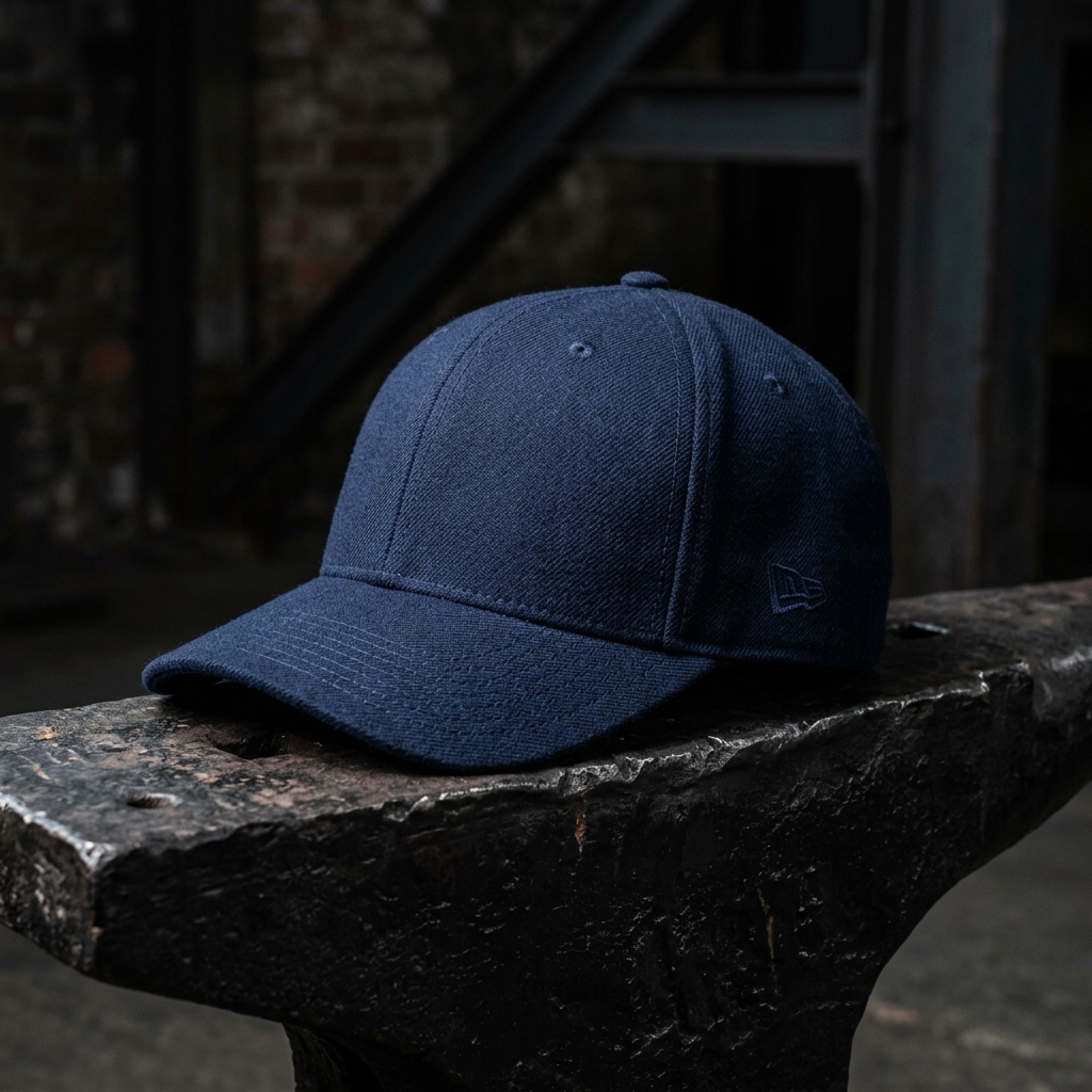 Dark fitted cap detail